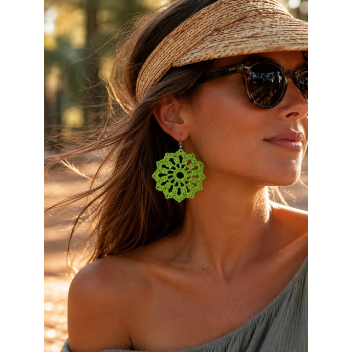 Boucles d'oreilles Aurélia fleur au crochet