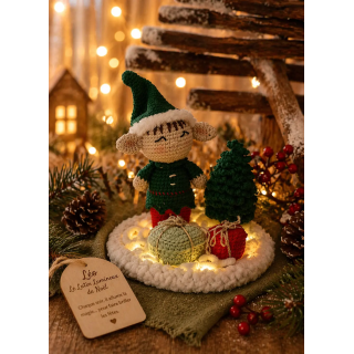 Léo – Plateau décoratif LED fait main de Noël
