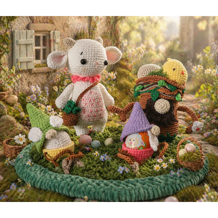 Rosalie – Plateau décoratif fait main de Pâques