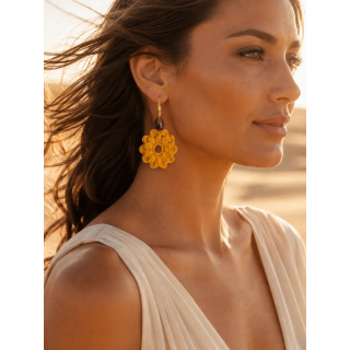 Boucles d'oreilles Azélia fleur au crochet | Doudou&Co