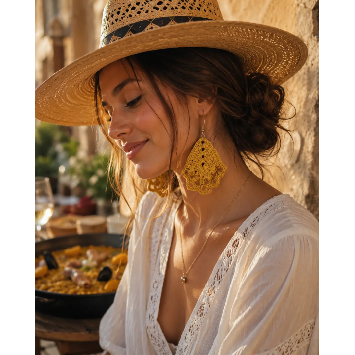 Boucles d'oreilles Calista bohème au crochet