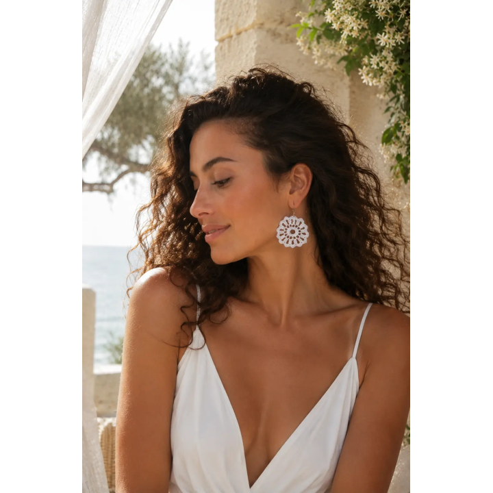 Boucles d'oreilles Aurélia fleur au crochet