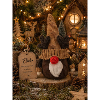 Eliot – Gnome Cerf de Noël fait main au crochet