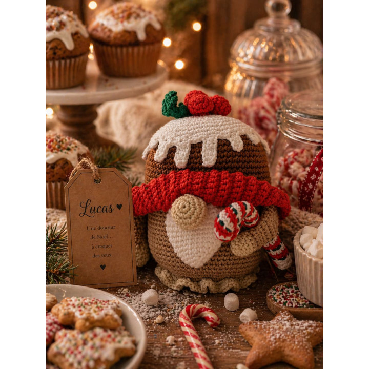 Lucas – Gnome des douceurs de Noël fait main au crochet